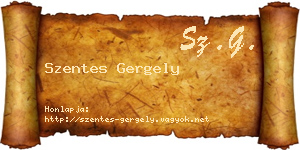 Szentes Gergely névjegykártya
